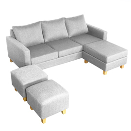 Juego De Sillones Tiziano Modular 3 C Chenille Jumpe...
