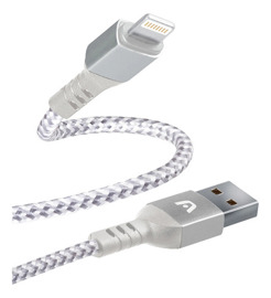 Cable Trenzado Lightning A Usb 2.0 Blanco 1,8M