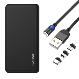 Kit Power Bank 15000 Mah + Cable Magnetico Usb Light...