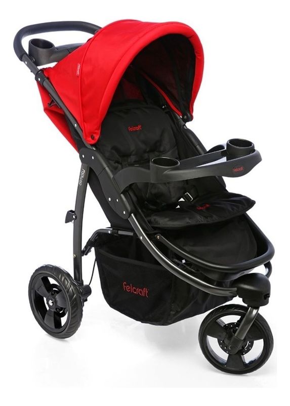 Cochecito Coche Bebé Jogger De Ruedas Simply Felcraft Rojo
