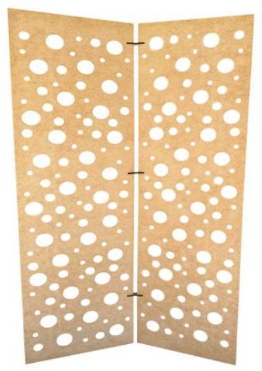 Biombo decorativo de madera Círculos haya 95 x 170 cm