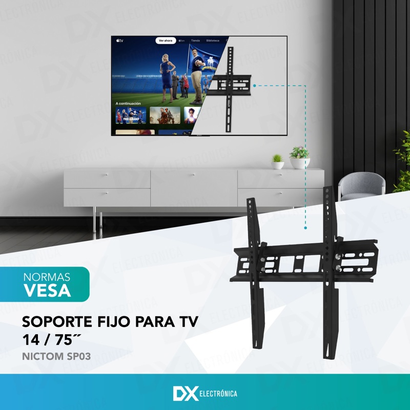 Soporte TV LED LCD Smart Nictom 14 a 75 pulgadas SP03 Pared - NICTOM SOPORTE  P AUDIO TV Y VIDEO - Megatone