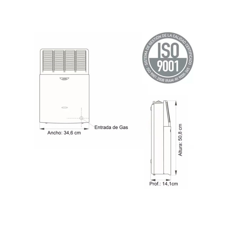 Calefactor eskabe 3000 sales sin salida con termostato