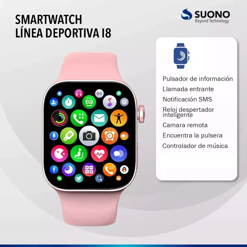 Reloj Inteligente Mujer Smartwatch NT16 Rosa Sumergible Bluetooth - NICTOM  SMART FITNESS WATCH - Megatone