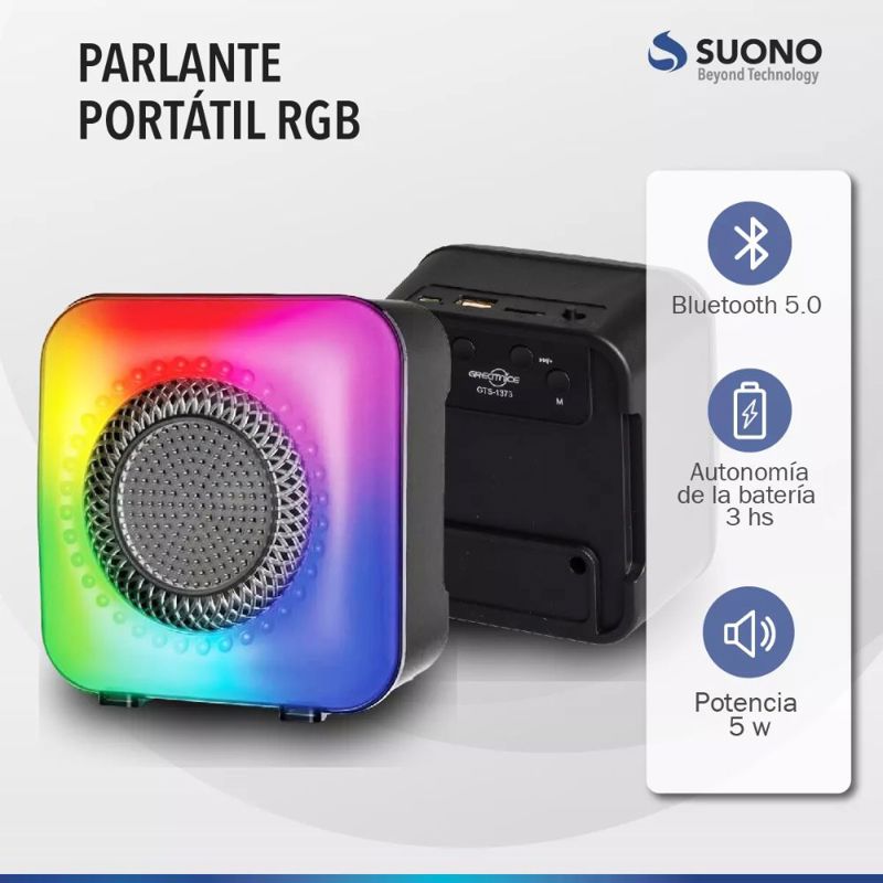 Mini Parlante Portátil Recargable Bluetooth Radio Fm Rgb