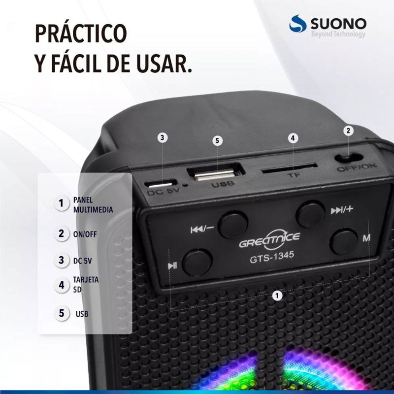 Parlante Bluetooth Portatil Inalambrico Radio Fm Suono C