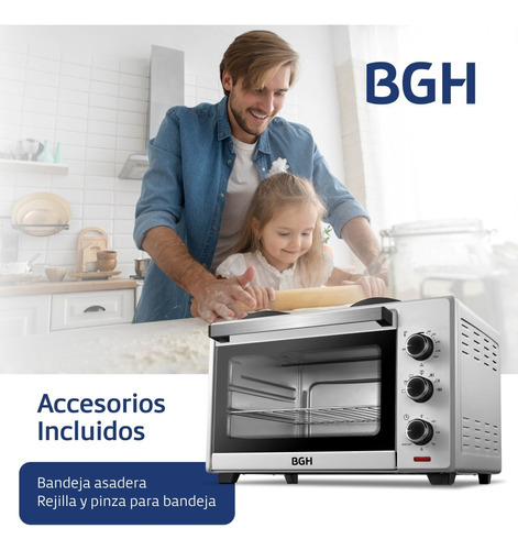 Horno de mesa 45 litros BGH Silver Conveccion