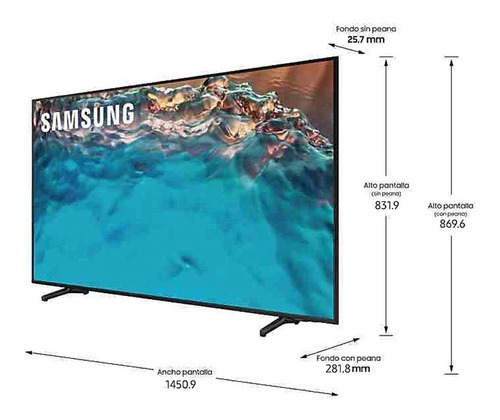 Smart Tv SAMSUNG 65 Pulgadas 4K Ultra HD 65BU8000 - SAMSUNG TV LED 60P SMART  - Megatone