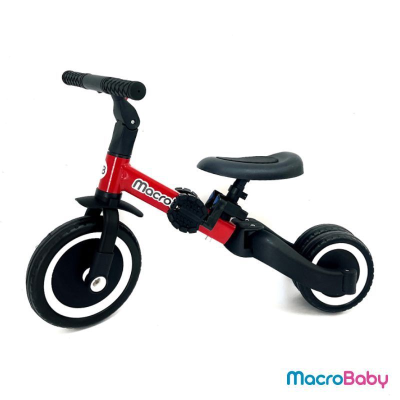 TRICICLO PATACLETA 2 EN 1 MACROBABY ROJO MACROBABY RODADOS NINOS