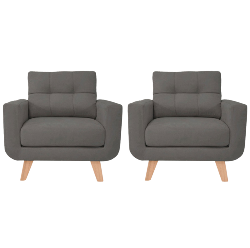 Sillón De Tela Gris Oscuro - Bjorn - Sillón 1 Plaza Fijo Recto Patas con  Ofertas en Carrefour