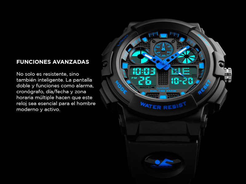 Reloj de Hombre Deportivo Gadnic Sealy Digital Cronógrafo GADNIC