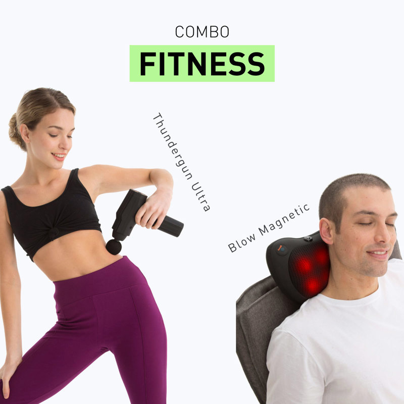 Combo Masajeador Cervical Almohadilla+Pistola Masajeadora Fitness - WOLKE  MASAJEADORES - Megatone