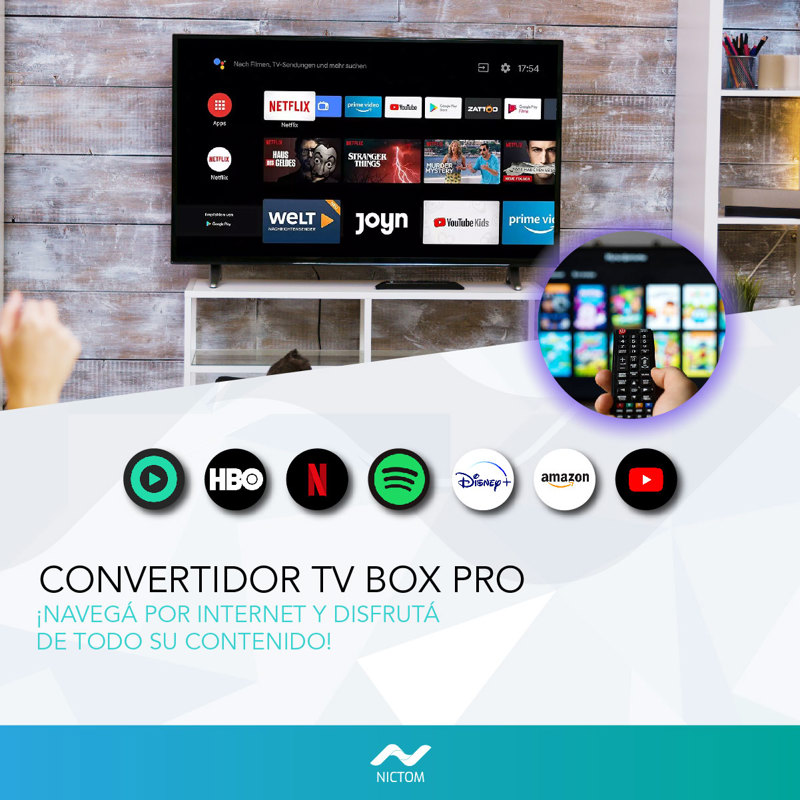 Convertidor Smart Tv Box 2gb Ram 4k Android IOS Netflix Series +