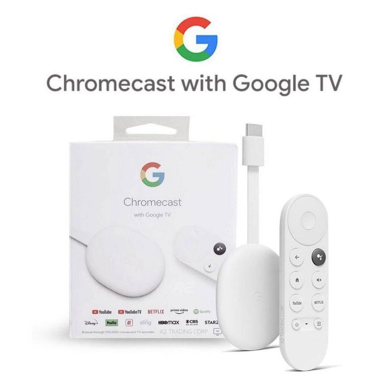 GOOGLE CHROMECAST 4 HD GOOGLE TV CONTROL DE VOZ WIFI BLUETOOTH