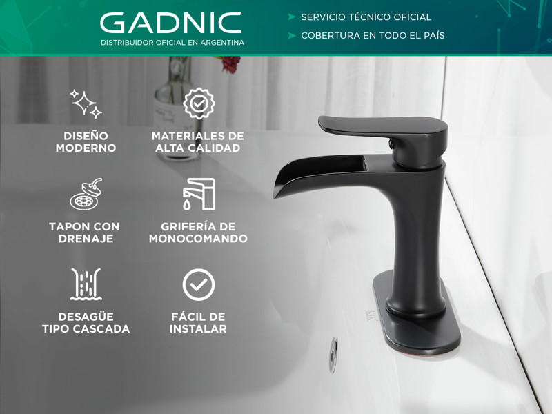 Griferia Canilla Monocomando Lavatorio De Baño GADNIC GRIFERIA