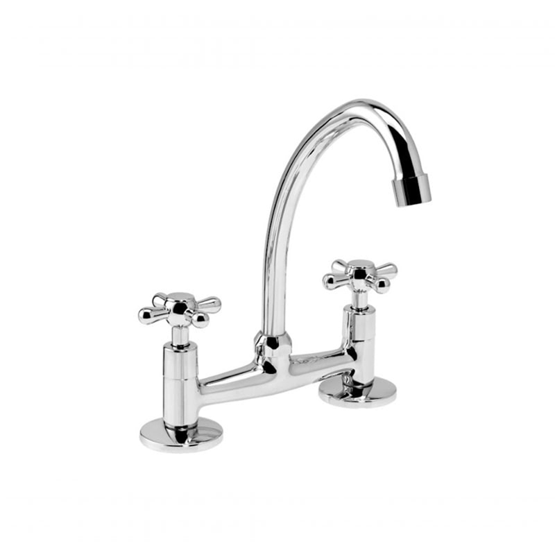 Grifo de cocina doble comando Hydros Viva Cruz 105811 cromo