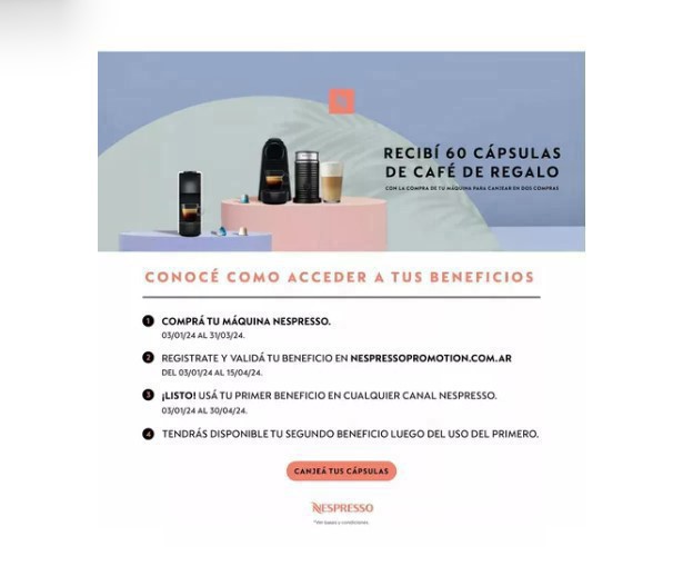 Cafetera Nespresso Inissia + 14 Cápsulas Regalo