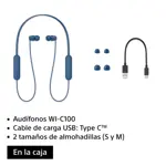 Auriculares In ear SONY Bluetooth inalámbricos - WI-C100 Azul