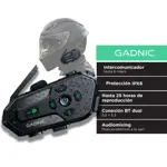 Intercomunicador Para Moto Gadnic BT Para 6 Riders IPX6 Casco Hasta 500M