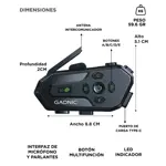Intercomunicador Para Moto Gadnic BT Para 6 Riders IPX6 Casco Hasta 500M