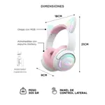Auriculares Gamer Onikuma GT838 Triple Conexión RGB Con Micrófono (Celeste)