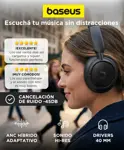 Auriculares Baseus BH1 NC Cancelación Ruido 80h De Batería