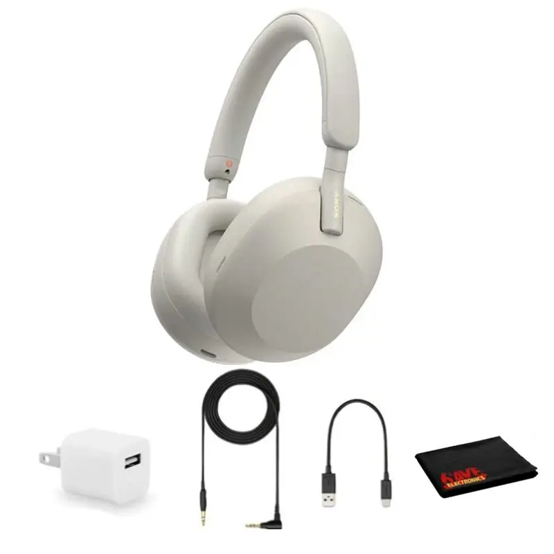 Auriculares para colocar sobre las orejas Sony WH 1000XM5, con cancelación de ruido, color plateado