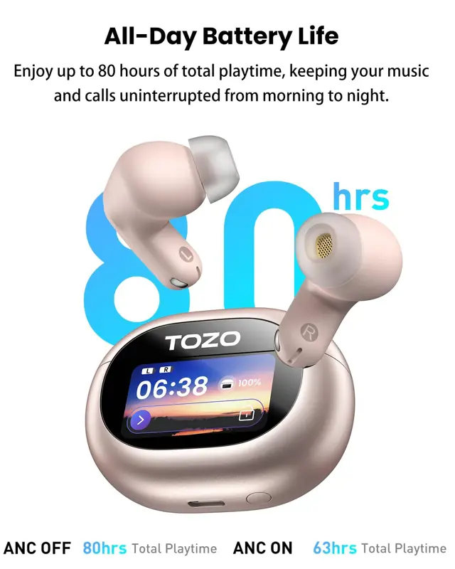 Auriculares inalámbricos TOZO NC20 Pro con ANC, IPX8, resistentes al agua