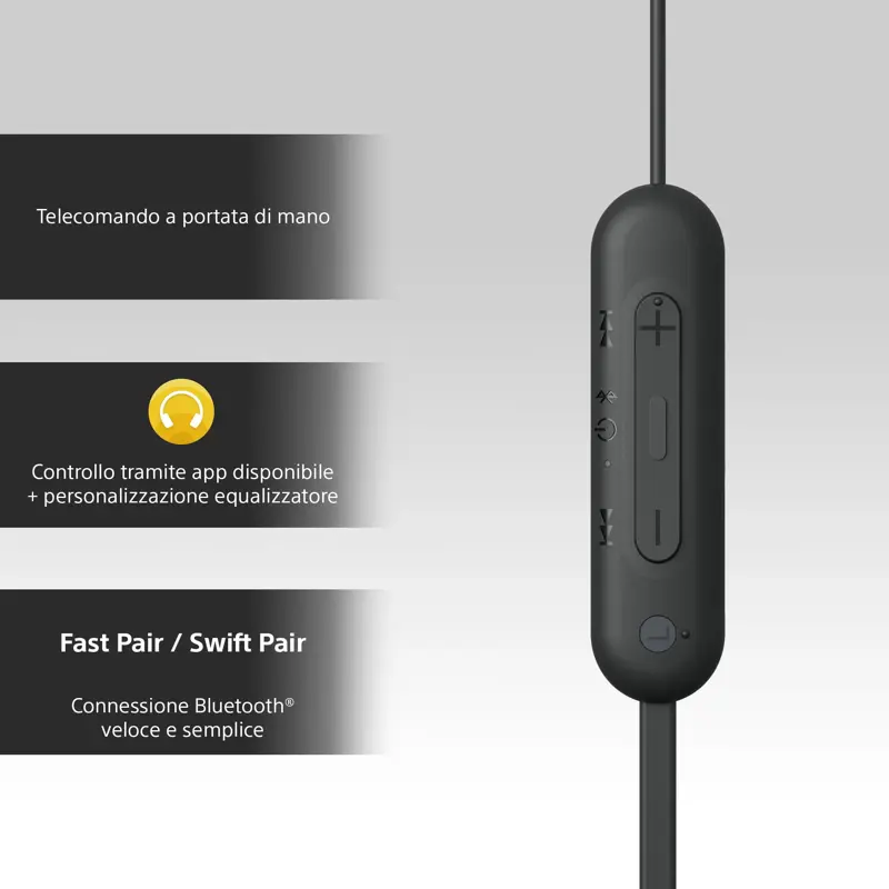 Audífonos inalámbricos Sony WI C100 intrauditivos Bluetooth negros