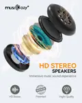 Antifaz Para Dormir Con Auriculares Bluetooth 5.4 MUSICOZY GH01 Batería 14 Horas