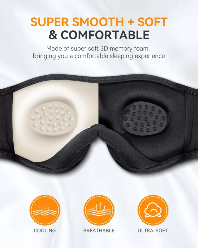 Antifaz Para Dormir Con Auriculares Bluetooth 5.4 MUSICOZY GH01 Batería 14 Horas