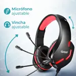 Auriculares Gamer Con Microfono Y Luces Negro/rojo Global