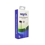 Auricular stereo 3.5mm in-ear BLANCO con micrófono NISUTA - NSAU6S