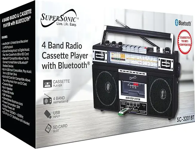 Supersonic SC 3201BT Boombox de radio de 4