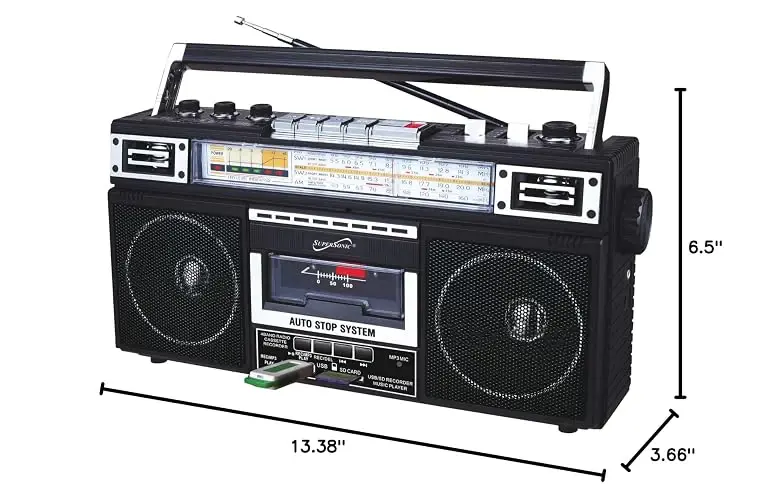 Supersonic SC 3201BT Boombox de radio de 4