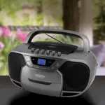 Jensen Cd-590 Grabador Cassette Cd Radio Bluetooth Mp3 1w Gris