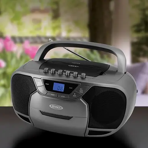 Jensen Cd 590 Grabador Cassette Cd Radio Bluetooth Mp3 1w Gris