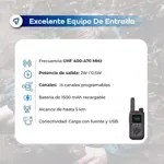 2 Radios Movil Handy Baofeng BF T17 Batería Recargable 16 Canales