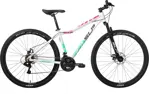 Bicicleta MTB Lady 10 Pro - R29, T18, 21 vel, Disco, Blanca/Rosa/Verde