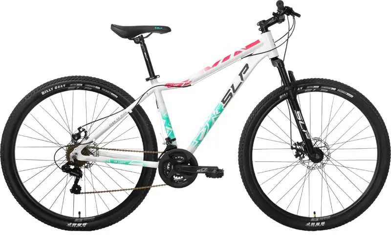 Bicicleta MTB Lady 10 Pro R29, T18, 21 vel, Disco, Blanca/Rosa/Verde