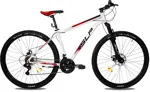 Bicicleta MTB 5 Pro - R29, Talle 18, 21 V, Disco, Acero, Blanca/Roja/Negra