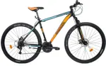 Bicicleta MTB 5 Pro - R29, Talle 18, 21V, Disco, Acero, Negra/Naranja/Celeste