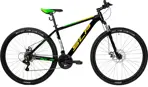 Bicicleta MTB 25 Pro - R29, T20, 21 V, Disco, Aluminio, Negra/Amarilla/Verde