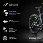 Bicicleta Overtech Armada Over Fortis Aluminio Color Gris Negro Negro Talle XL