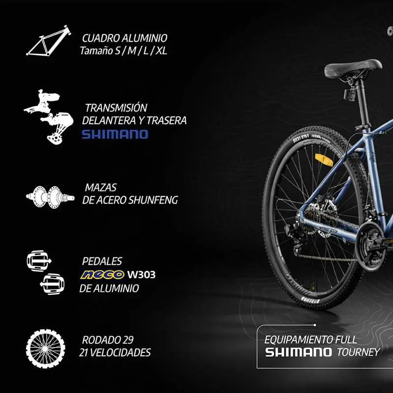 Bicicleta Overtech Armada Over Fortis Aluminio Color Gris Negro Negro Talle XL
