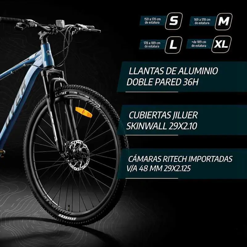 Bicicleta Overtech Armada Over Fortis Aluminio Color Gris Negro Negro Talle XL