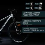 Bicicleta Mtb Overtech Mountain Bike Q6 R29 Aluminio 21v Freno A Disco Talle M Negro-Rojo-Blanco