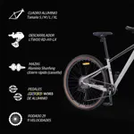 Bicicleta Mtb Overtech Peregrine GT R29 Aluminio 11 Velocidades, Color Crema/Plata XL