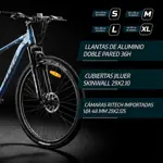 BICICLETA OVERTECH ARMADA OVER FORTIS ALUMINIO AL COLOR NEGRO AZUL TALLE M TAMAÑO DEL CUADRO M