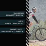 BICICLETA OVERTECH ARMADA OVER FORTIS ALUMINIO AL COLOR NEGRO AZUL TALLE M TAMAÑO DEL CUADRO M
